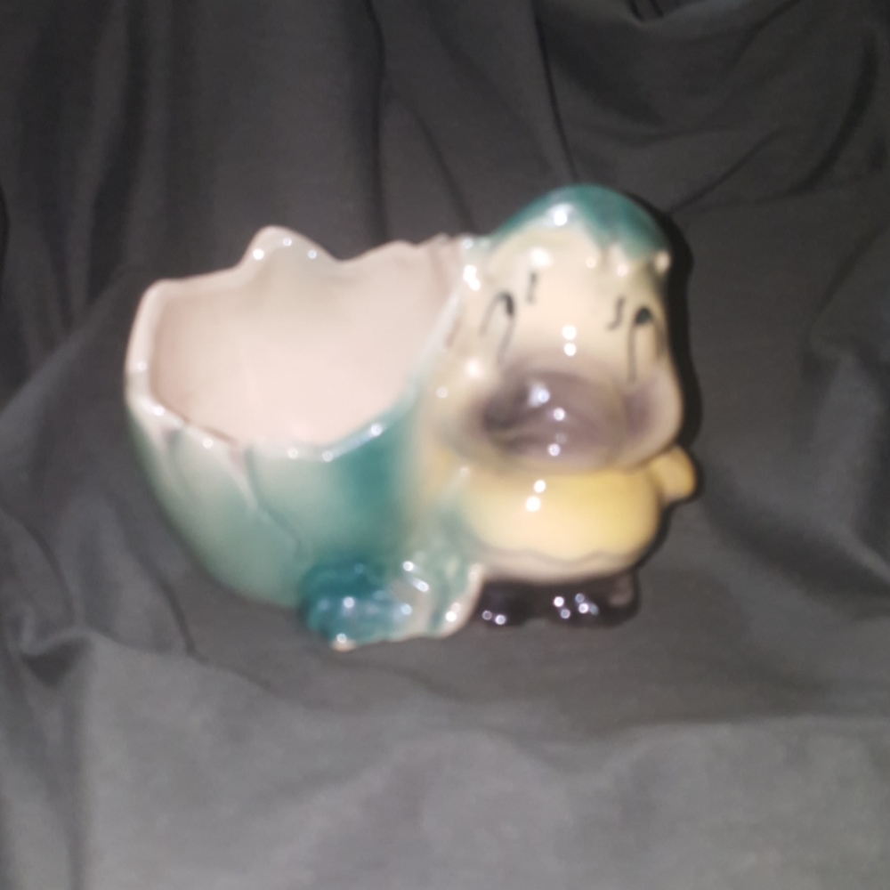 Vintage Crazy Baby Chick Hatching Retro Planter